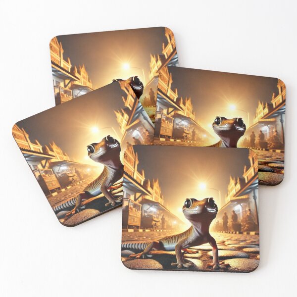 Item preview, Gecko at Night in Indonesian Streets designed and sold by NocturnalNook.