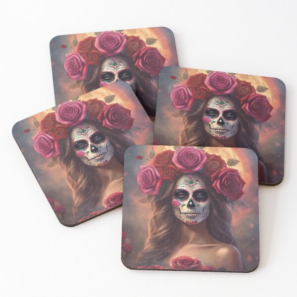 Item preview, Radiant Day of the Dead Woman with Roses designed and sold by WILD-WILD-CAT.