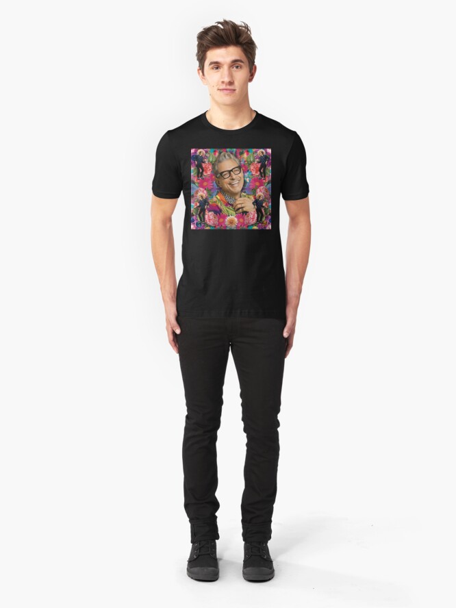 Alternate view of jeff the dinosaur scientist, alien hunter, fly-man and tier of knots Slim Fit T-Shirt