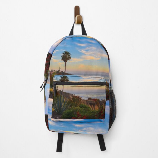 Item preview, Gorgeous Sunset Over Ocean With Bougainvillea and Palm Tree Coast designed and sold by Yogibear & Rachelle .