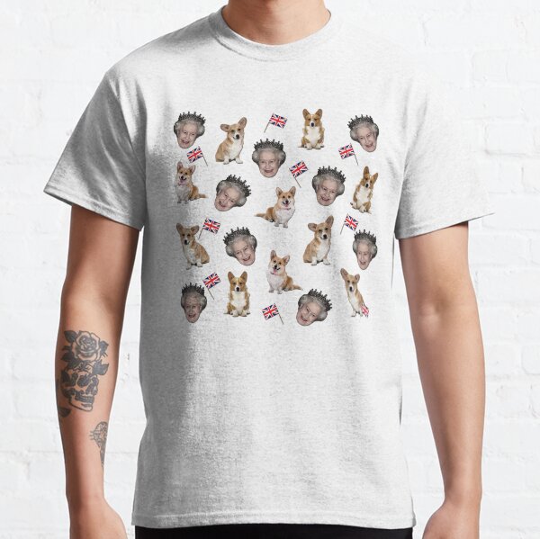 Queen Elizabeth and corgis pattern Classic T-Shirt