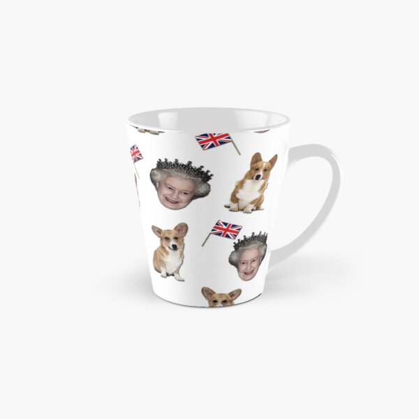 Queen Elizabeth and corgis pattern Tall Mug