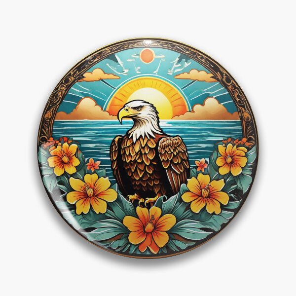 Item preview, Summer Bald Eagle and Sunset over Ocean designed and sold by NautiChic.