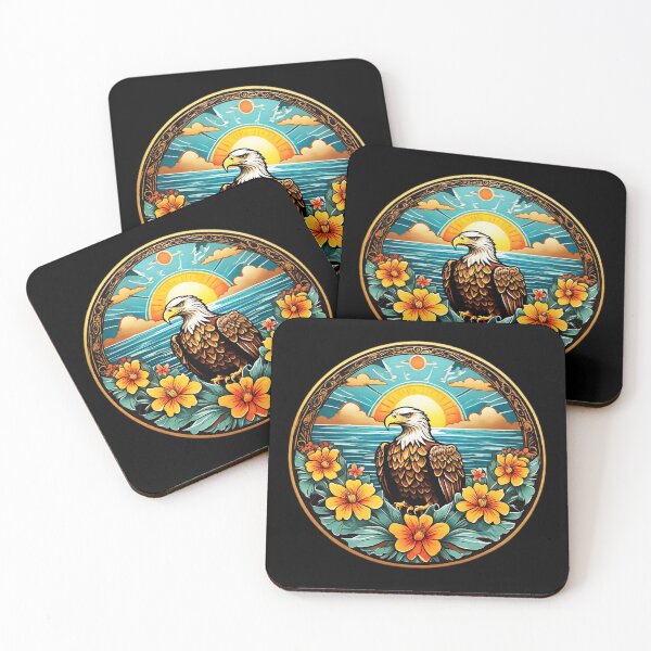 Item preview, Summer Bald Eagle and Sunset over Ocean designed and sold by NautiChic.