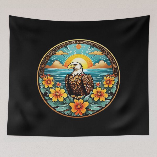 Item preview, Summer Bald Eagle and Sunset over Ocean designed and sold by NautiChic.