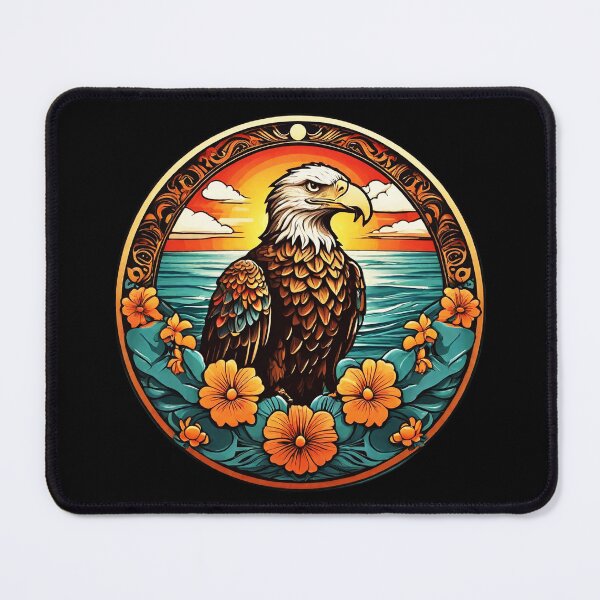 Item preview, Summer Bald Eagle at Sunset with Hawaii Orchids designed and sold by NautiChic.