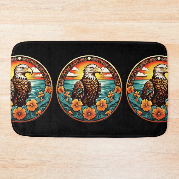 Item preview, Summer Bald Eagle at Sunset with Hawaii Orchids designed and sold by NautiChic.