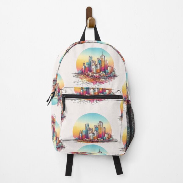 Item preview, 3D Colorful Design of Tel Aviv’s Skyline at Sunset, designed and sold by PaintMeWorld.