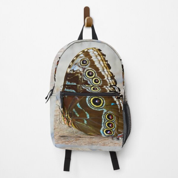 Item preview, Beautiful Morpho Butterfly with Colorful Owl Pattern Wings Fine Art Print designed and sold by Yogibear & Rachelle .