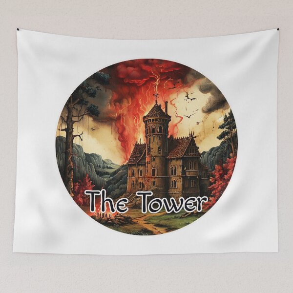 Item preview, Medieval Major Arcana Tarot Cards - The Tower Card designed and sold by Pixel Waite.