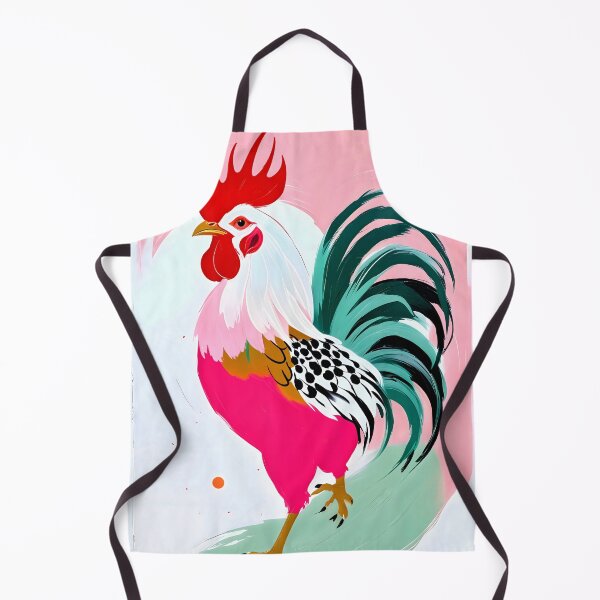 Item preview, Rooster, Eclectic Maximalist Bohemian Painting, Farm Animals Chicken Poultry Pets, Charm Attitude Gift Colorful Pastel, Contemporary Modern Boho Illustration designed and sold by 83oranges.com.