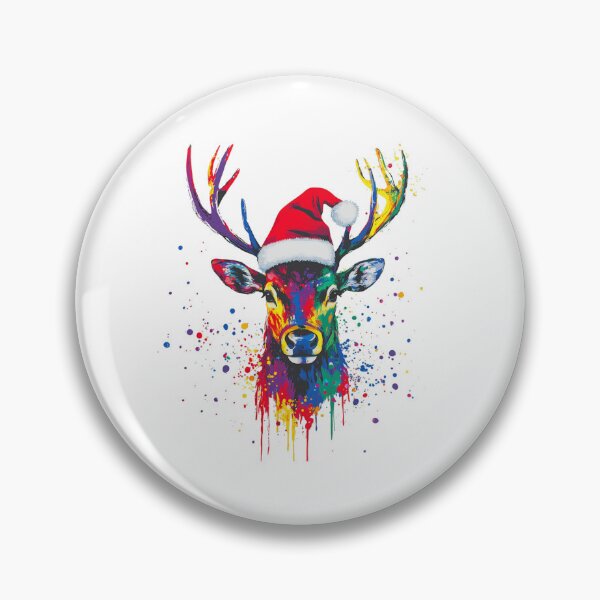 Item preview, Reindeer with Santa hat designed and sold by vialgames.