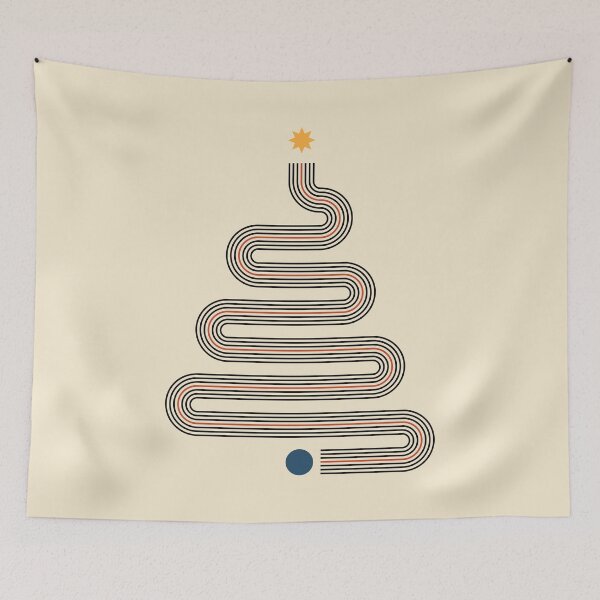Item preview, Minimalist Line Art Christmas Tree, Bauhaus Inspired designed and sold by D-Spot Shop.