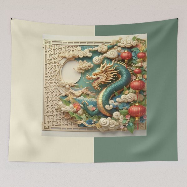 Item preview, Fantasy Dragon zodiac ushering Lunar New Year (silvergoldvisionary) designed and sold by SGVisionary.