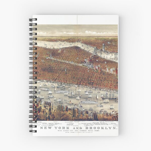 Item preview, Aerial View of New York and Brooklyn, with Jersey City and Hoboken water front (1877) designed and sold by allhistory.
