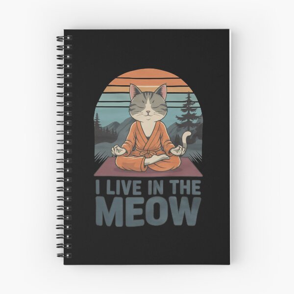 Item preview, Zen Cat Meditation: I Live in the Meow Retro Design, meditation cat, yoga. designed and sold by Cherry-Cat.
