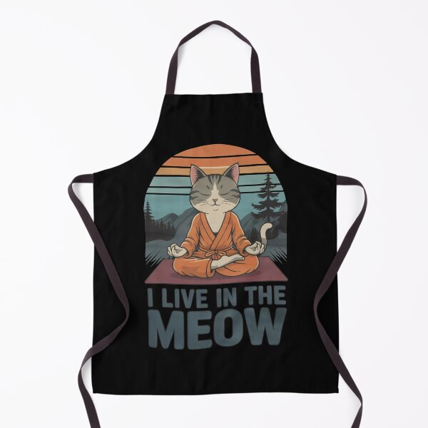 Item preview, Zen Cat Meditation: I Live in the Meow Retro Design, meditation cat, yoga. designed and sold by Cherry-Cat.