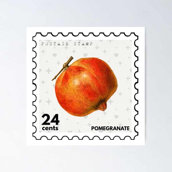 Item preview, Vintage Pomegranate Postage Stamp designed and sold by RabbitK.