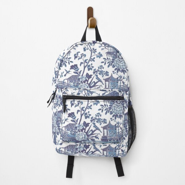 Item preview, Blue & White humming bird & floral Chinoiserie pattern designed and sold by Tamas Das.