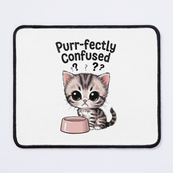 Item preview, Cute Confused Kitten T-Shirt - "Purr-fectly Confused" Design for Cat Lovers designed and sold by HAFIZ-DP.
