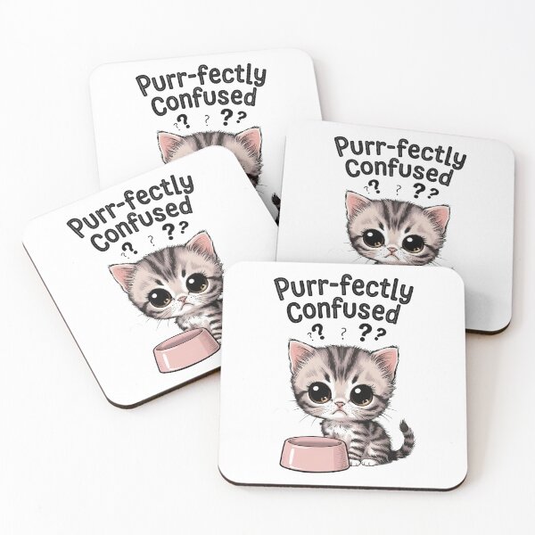 Item preview, Cute Confused Kitten T-Shirt - "Purr-fectly Confused" Design for Cat Lovers designed and sold by HAFIZ-DP.