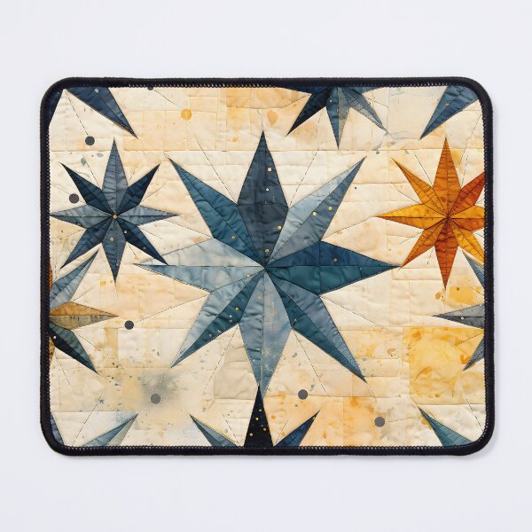 Item preview, Retro 30s Stars Geometric Distressed Patchwork Quilt Pattern designed and sold by SecretDicer.