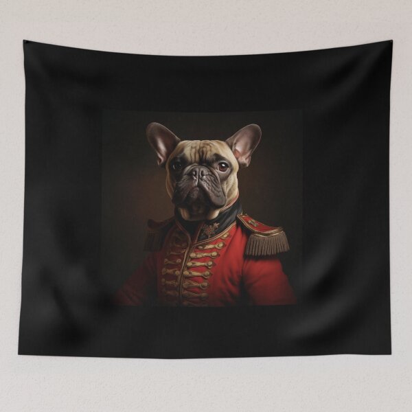Item preview, Victorian French Bulldog In Military Uniform designed and sold by Daydreamsatdawn.
