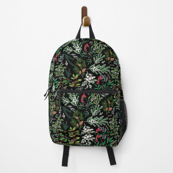 Item preview, Dark Christmas Botanical Leaves Green and Black Pattern designed and sold by Anis Illustration.