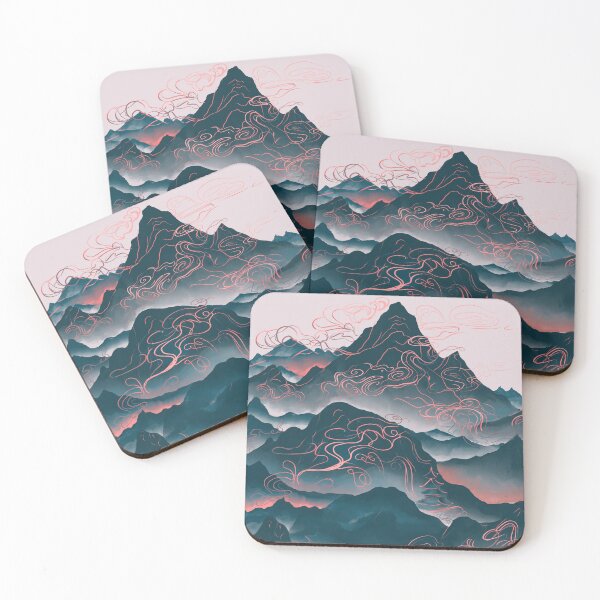 Item preview, Asian mountains with pink cloud designed and sold by Valeripva.