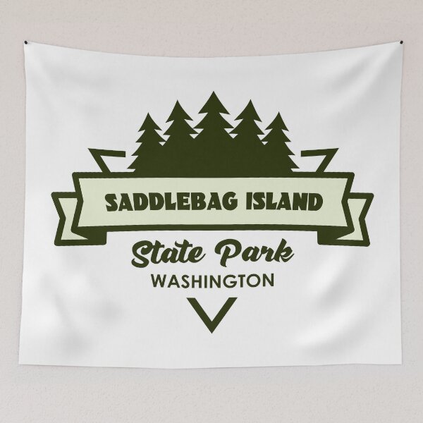 Item preview, Saddlebag Island State Park Washington Trees And Ribbon designed and sold by bivenart.