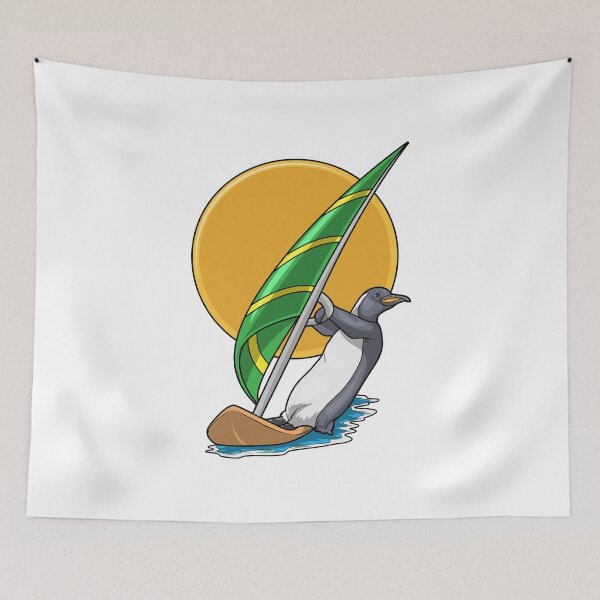 Item preview, Penguin Windsurfing Sailboard Summer designed and sold by Snabdesign84.