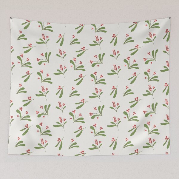 Item preview, Tiny Christmas Botanicals Pattern designed and sold by Anis Illustration.