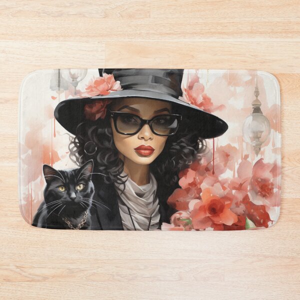 Item preview, A beautiful mysterious woman and her enigmatic black cat designed and sold by Cris888.