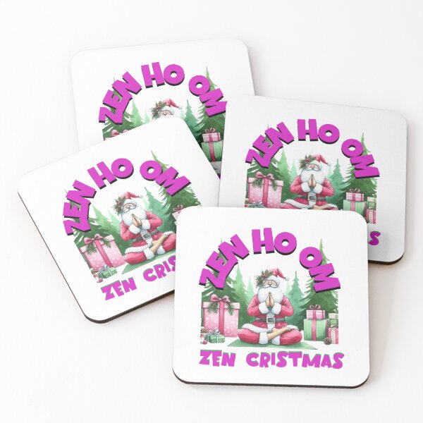 Item preview, Zen Santa: Finding the Zen Ho Om PINK Christmas STICKER designed and sold by inkfluenceart.