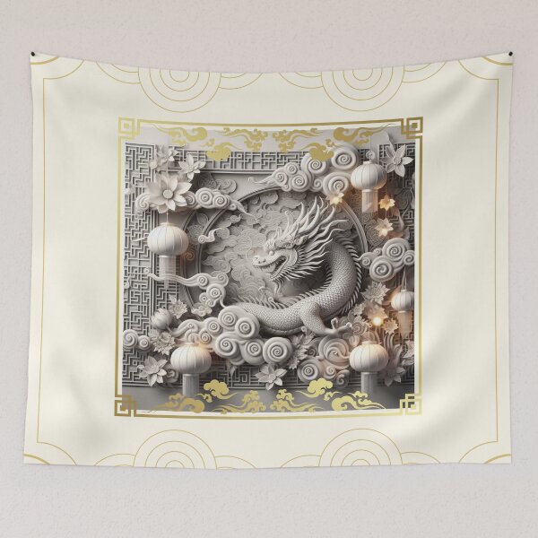 Item preview, Fantasy Dragon zodiac ushering Lunar New Year (silvergoldvisionary) designed and sold by SGVisionary.
