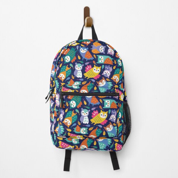 Item preview, Colorful Owls Navy pattern designed and sold by HeleenvdThillart.