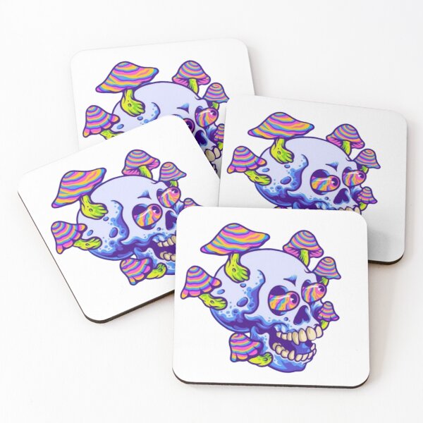 Item preview, Trippy high mushroom skull designed and sold by Mara's designs.