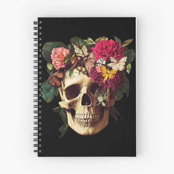 Item preview, Colourful scary skull with flowers designed and sold by Mara's designs.
