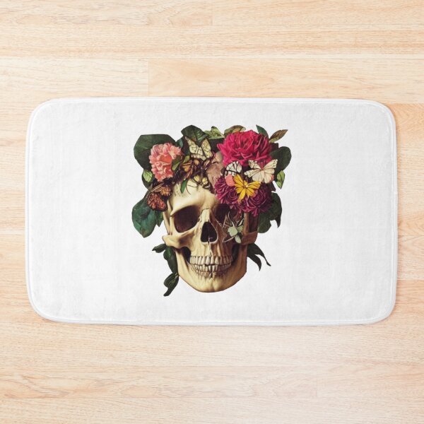Item preview, Colourful scary skull with flowers designed and sold by Mara's designs.