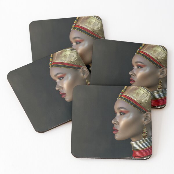 Item preview, Elegant woman in traditional golden African headdress. designed and sold by Artessie.