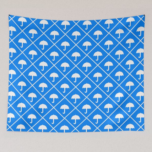 Item preview, Blue White Umbrella Quatrefoil Pattern Design designed and sold by PatternTitan.