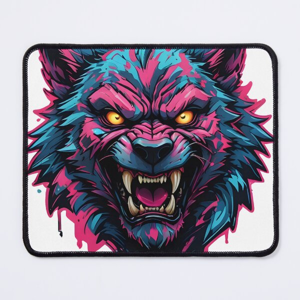 Item preview, Werewolf Face Psychedelic Prismatic Colors 3 designed and sold by webjmf.