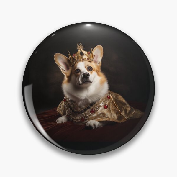 Item preview, Corgi queen in crown and full regalia designed and sold by Daydreamsatdawn.