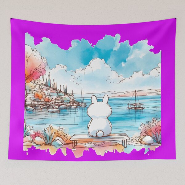 Item preview, 3D Vibrant Sketch of the Sea of Galilee and Tiberias,   designed and sold by PaintMeWorld.