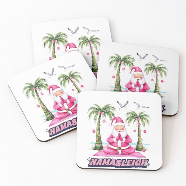 Item preview,  Namasleigh Yoga Christmas PINK XMAS STICKER designed and sold by inkfluenceart.