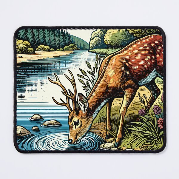 Item preview, Whimsical Deer at Riverbank designed and sold by RayCrimson.