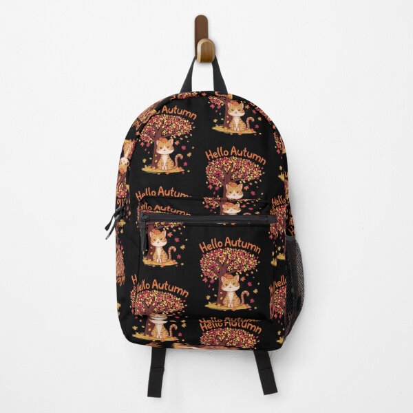 Item preview, Cat Leaf Fall Tree Hello Autumn designed and sold by ArtFeverShop.