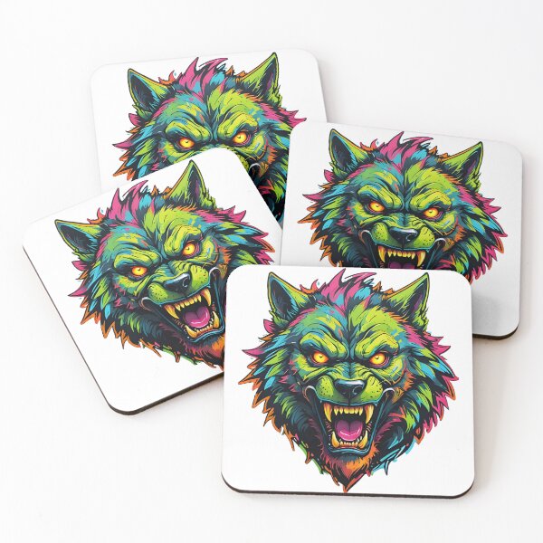 Item preview, Werewolf Face Psychedelic Prismatic Colors 4 designed and sold by webjmf.