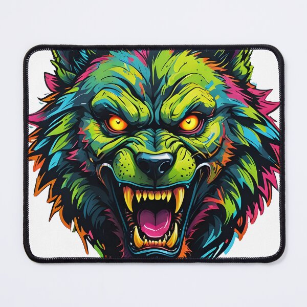 Item preview, Werewolf Face Psychedelic Prismatic Colors 4 designed and sold by webjmf.