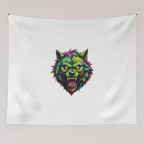 Item preview, Werewolf Face Psychedelic Prismatic Colors 4 designed and sold by webjmf.